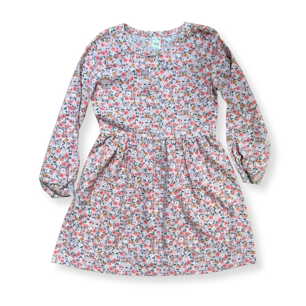 Carter’s Girls Pink Floral Dress – Size 7 /7A – Long Sleeve, Gently Used!